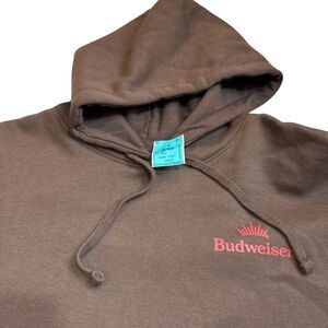 Budweiser King Of Beers Brown Hooded Sweatshirt Hoodie Mens 2XL New With Tags